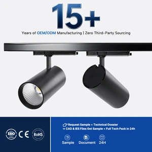 Commercial LED Track Light DIP CCT Switch Aluminum 100 Lm/W High Efficiency for Museum Office Retail