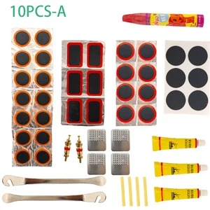 Bicycle Tire Repair Kit Glueless Instant Puncture Fix Tools with Portable Bike Maintenance Tool Set Accessories for Emergency