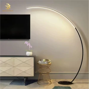 Modern Simple Nordic Fishing Floor Lamp Art Corner Decoration Living Bedroom Led Curved Remote Standard Lamp