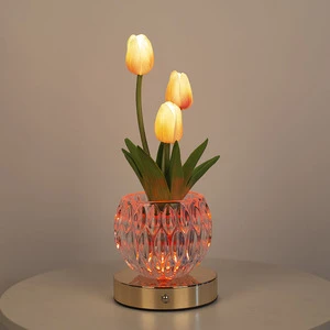 Artificial Flower Lanterns European Table Lamp Lamp Bedroom Bedside Decorative Warm Led Bedside Lamp