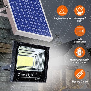 High Quality Outdoor IP67 Solar Flood Light 65W-200W LED 6000K Daylight Remote Control for Road