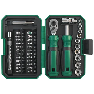 Cross-Border 40-Piece Ratchet Sleeve Batch Header Sets Screwdriver Batch Sleeve Repair Tool Box Set Wholesale