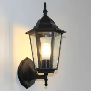 ETL CE Vintage Classic Antique Lantern Shape Exterior Outdoor Wall Lamp Lighting Sconce for Garden Courtyard Aisle Corridor