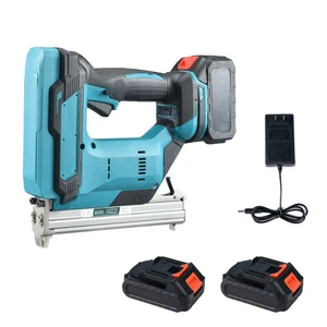 21V Battery 2Gear Cordless Electric Nail Gun Industrial 21V Power Tool for DIY Woodworking Includes 1 Set Brad Nails for Steel