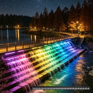 24W RGB Full Color Outdoor Waterproof LED Wall Washer Light Bar IP66 Aluminum Lamp for Bridge Building Contour Wall Lighting