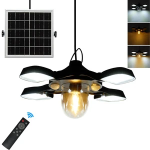 192LED 1000lm Solar Powered Barn Light Solar Shed Light for Indoor and Outdoor Dual Motion Sensor Solar Pendant Light for Gazebo