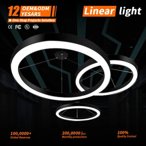 Circular LED Linear Lights for Office, Gym, Warehouse, Shopping Mall Lighting Aluminum Linear Lights with Three-Year Warranty