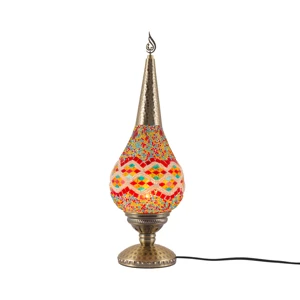 Turkish Style Handmade Novelty Mosaic Colored Glass Electric Fluorescent Light Source Exquisite Bronze Hardware Table Lamp