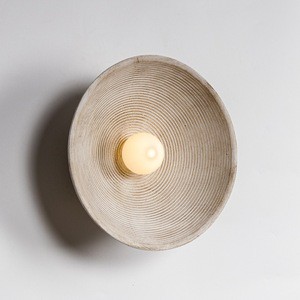 APCITL Modern White Resin Echoed Grooves Handcrafted Dome Circles Concentric Ceiling Wall Light Annual Ring Dimmable LED Lamp