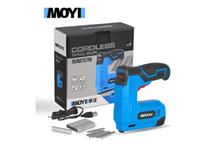Powerful & Portable: Cordless Lithium Electric Brad Nail Gun/Staple Gun for Woodworking & Home DIY