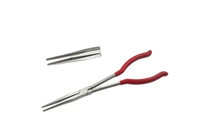 Customizable 290mm Total Length PVC Handle Crimping Fishing Plier for Long Chain Nose Jewelry Making Serrated Jaws DIY Grade OEM