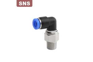 SNS NRL Series One-Touch Pneumatic Quick Fitting Male Elble Brass Air Hose Tube Connector Low Speed Brass Rotary Fitting