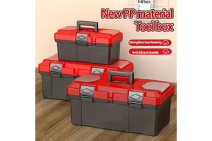 Multi-Size Tool Storage Box, Large Capacity Organizer with Top Compartment for Tools & Parts