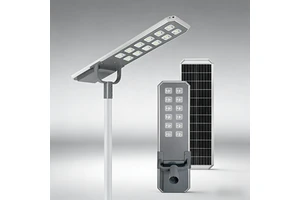Outdoor All in One Solar Street Light IP65 Rated High-Power LED with LiFePO4 Battery and Aluminum Construction