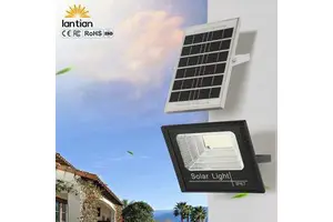 Solar LED Floodlight with IP67 Rating Outdoor Stadium Light Reflector Projector for Garden ABS Body IP67
