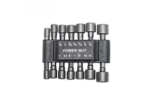 4PCS/Set CR-V Power Nut Driver Drill Bit Tools Set With 1/4'' Driver Metric Socket Wrench For Home And Car Repair