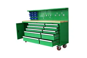 Green Tool Chest Rolling Cabinet Tool Boxes with Wheels Drawer Garage Heavy Duty Auto Repair Mobile Tool Storage Trolley