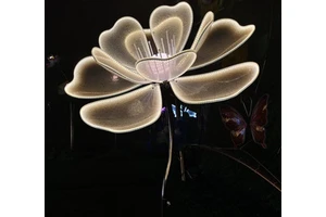 Factory-made Smooth LED Dynamic Peony Flower Lamp with Crystal Ornaments Multi-color IP65 Rated Christmas Lanterns