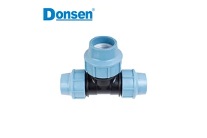 PP Fittings PE Compression Fitting Reducing Tee PN16 for Pipe