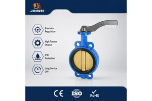 Double Flange Lug Type Electric Butterfly Valve Water Oil Port Size Pressure 80C Temperature Pipe Fittings