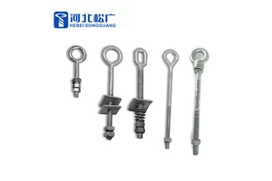 Electric Power Fittings Forged Steel Oval Eye Bolt Hot-dip Galvanized Thimble Eye Bolt for Pole Line Hardware