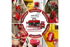 BOZZYS 39-Pack Industrial Lockout Tagout Kit With Key Unlock Personal Electrical LOTO Set For Toolbox-BD-Z15
