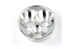 3 Lamp Aluminum Alloy Reflector Cup Motorcycle LED Headlight Reflective Bowl Custom Aluminum Reflector