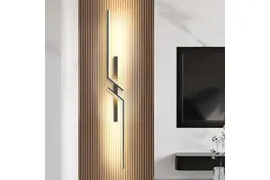 Modern Minimalist Light-luxury Gridded LED Wall Sconce Aluminum Construction Three-color Light For Living Room TV Backdrop Lamp