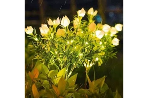 IP65 Waterproof LED Solar Garden Lamp RGB AC Power Outdoor Lawn Decorative Flower Simulation For Road Atmosphere-Enhancing