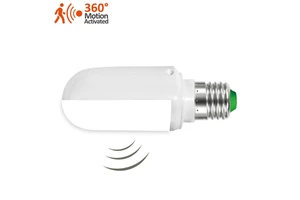 Horizontal Plug LED Bulb 5W E27 Retrofit Microwave Motion Sensor LED Lamp for Corridor Stairs Hallway Lobby