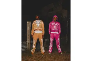 Custom Men Sweat Suits Heavyweight Cotton Distress Vintage Printed Graphic Acid Wash Tracksuit Jogger Suits 2 Piece Set