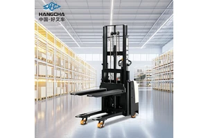 HANGCHA 1.5 Ton Electric Stacker With 3m Lift 24V100AH Lead-Acid Battery Stand On Operation Electric Pallet Stacker