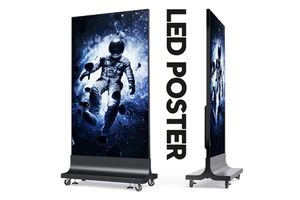 560mmx1890mm P1.75 P2.19 P2.59 Flooring Standing Led Poster Movable Mirror Poster Display Panels