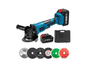 Grinders Tools Brushless Motor Cordless Electric Angle Grinder with 21V 3000mAh Battery and 6PCS Saw Blades