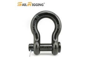 Shackle Heavy Duty US Type Black Oxide Round Pin G213 Drop Forged Carbon Steel Round Pin Bow Anchor Shackle 1/2 5/8 7/8