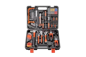Household Hardware Tool Set Carpentry Electrician Repair Kit with Screwdriver Hammer Pliers Saw Case
