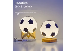 W Cup Football LED Night Light Euro Cup Glass Table Lamp High Grade Sense Bedroom Study Bedside Decorative Light Best Gift