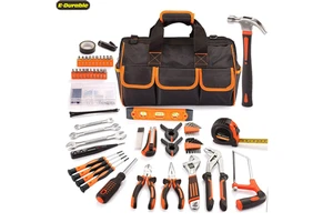 E-durable 16 Inch Bag Steel Home Repairing Tool Set Large Mouth Opening Tool Bag 169-Piece Premium Tool Kit
