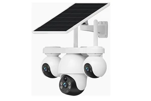 V380 MAX Triple Lens 360 Degree 3 Views Solar Camera Solar Power Dome Camera