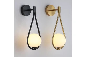 Modern Metal Glass Ball Wall Lamp Nordic Simple Wall Lamps for Living Room Bedroom Bedside Aisle Corridor Staircase Wall Lights