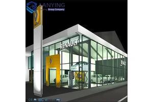 Free Design Prefabricated Shopping Mall Prefab 4S Car Showroom Steel Structure Workshop Warehouse Metal Building 4S Car Shop