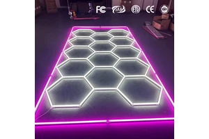 RGB Honeycomb Garage Lamp Led Hexagon Ceiling Lights Hanging Detailing Garage Lamp Gym Modular Ceiling
