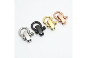 Wholesale Adjustable Stainless Steel Bow Shackle for Paracord Bracelet Custom LOGO Jewelry Findings & Components