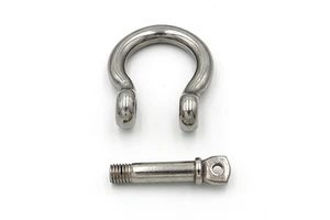 M5 ss304 Bow Shackles Heavy Duty D Ring Shackle Marine Grade Stainless Steel Screw Pin Shackles for Chain Strap