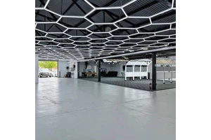 LED 14/15 Hexagon Garage Light Ceiling Honeycomb Hexagon LED Lights for Exhibition for Garage Gym Basement Hair Salon