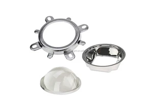 1 Set 44mm LED Lens Optical Glass 60 Degree + 50mm Reflector Collimator + Fixed Bracket for COB Chip