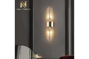 Instock Indoor Decoration Light Hotel Villa Home Luxury Crystal Led Wall Lamp