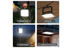 weidasi Rechargeable Solar Floodlight with 5 Modes, Portable Outdoor Light with USB Charging, Suitable for Camping