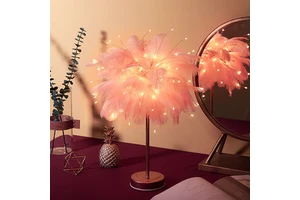 Flashing String Lights Stars Christmas Girl Heart Feather Lamp Room Dormitory Decoration Table Lamp