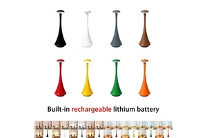 Modern Touch Control Cordless LED Table Lamp Built-in Rechargeable Battery Cone Shade Decor Light For Bedroom